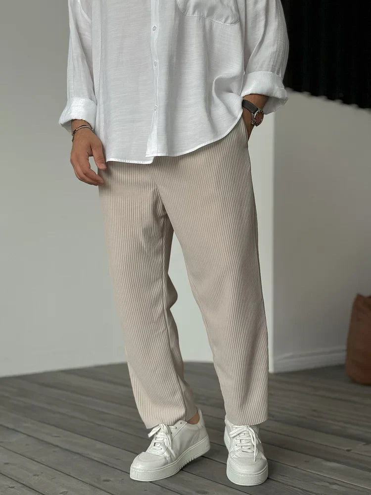 MM | Pantalón de lino ancho para hombres