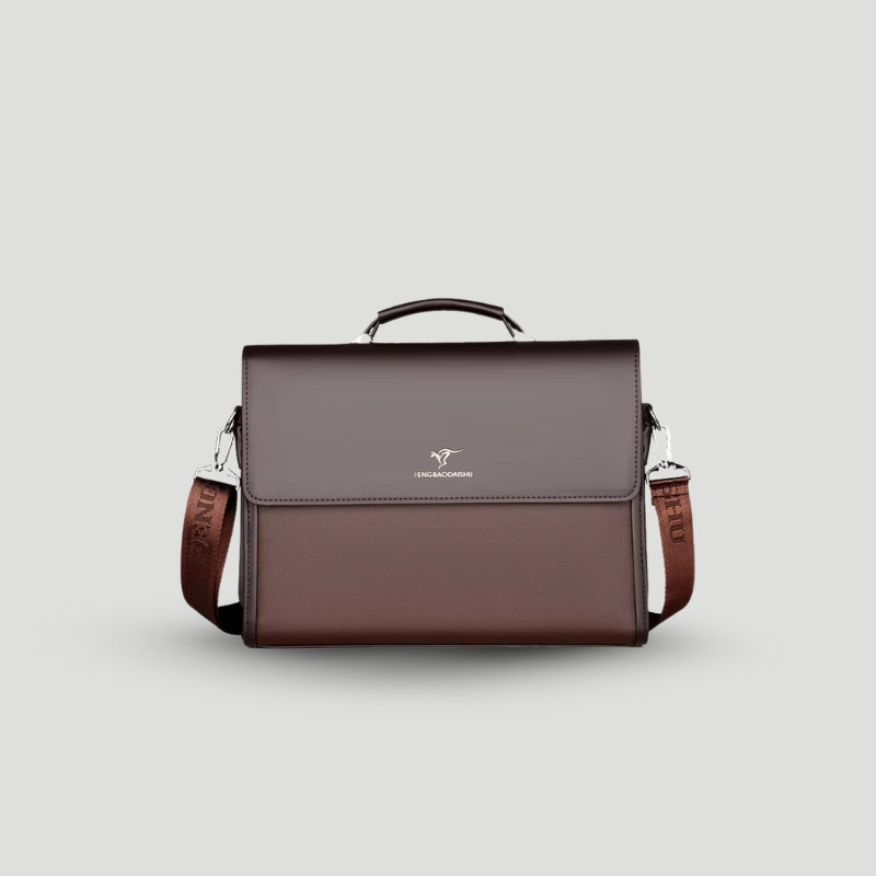 MM | Elegante bolsa de negocios para laptop de cuero genuino para hombres