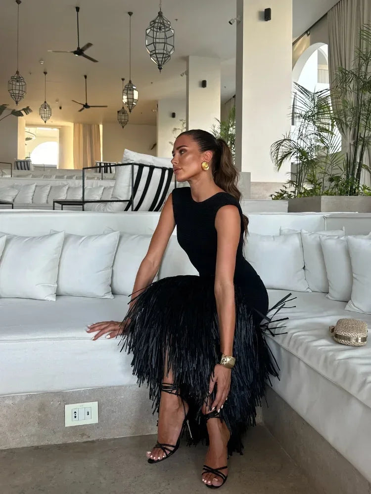 Ana | Vestido Largo con Flecos
