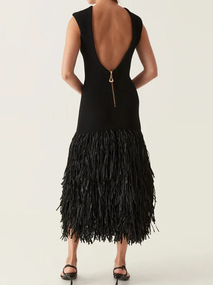 Ana | Vestido Largo con Flecos