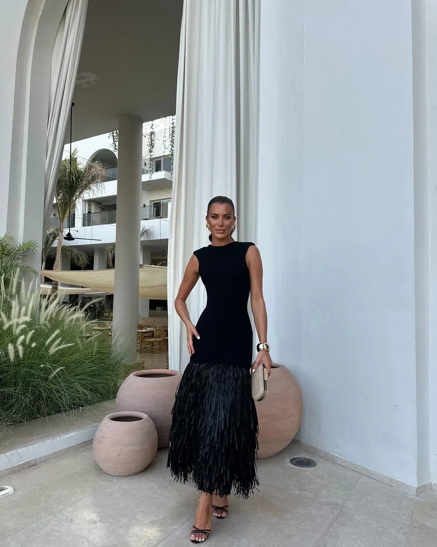 Ana | Vestido Largo con Flecos