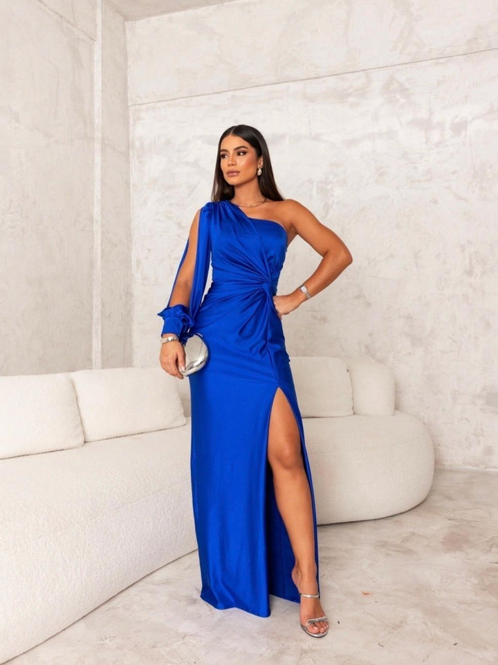 Elisa | Vestido Largo de Satén Elegante