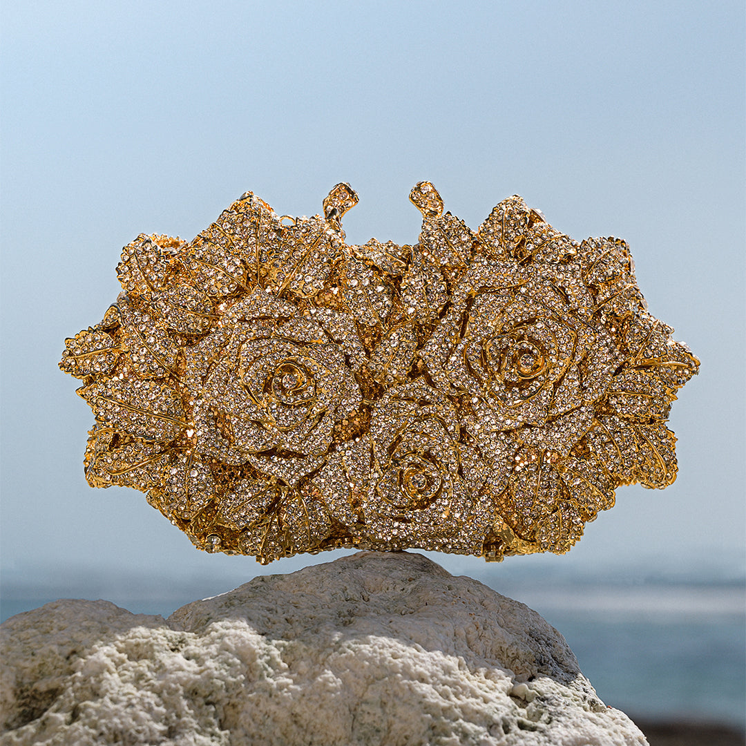 MODÉRA MODA | Ventura Rose Diamonds Clutch Bag