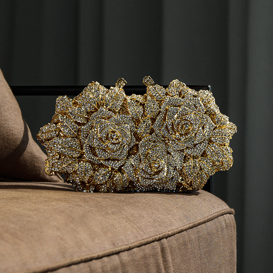 MODÉRA MODA | Ventura Rose Diamonds Clutch Bag