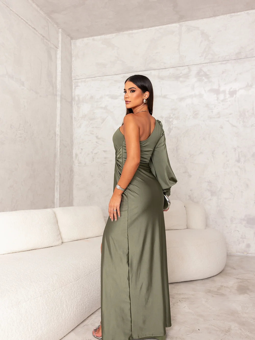Elisa | Vestido Largo de Satén Elegante