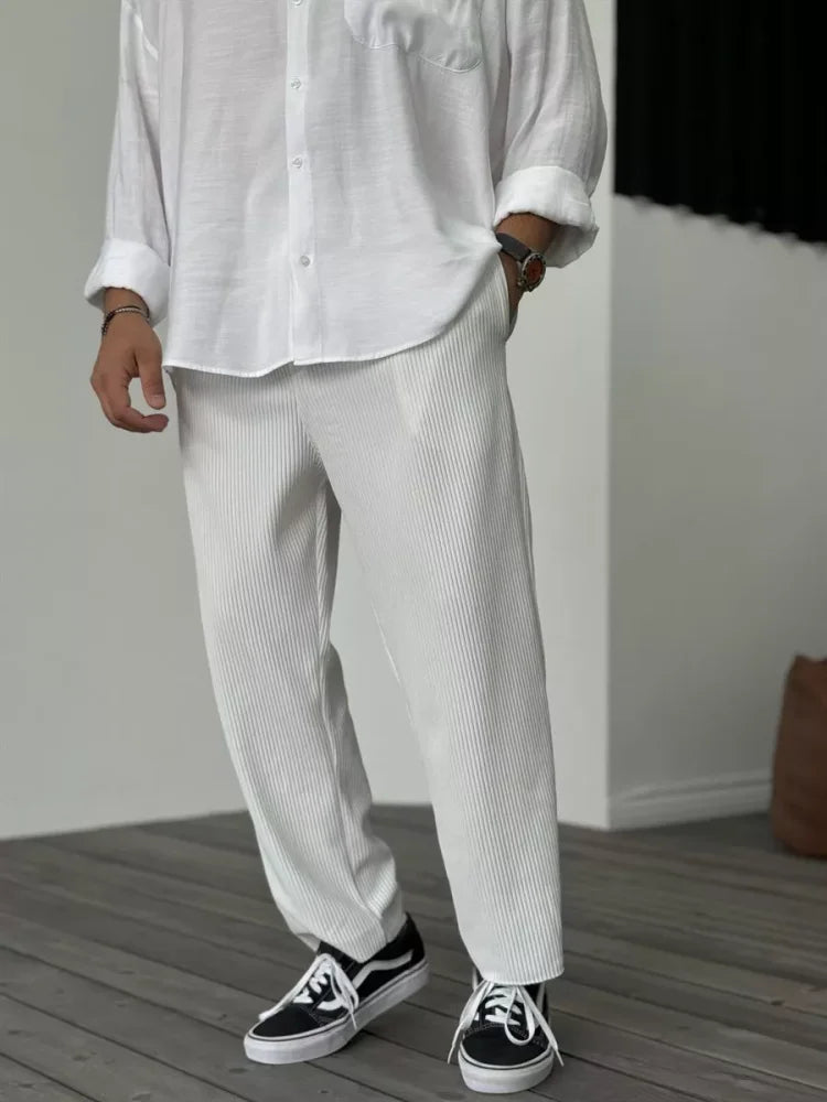 MM | Pantalón de lino ancho para hombres