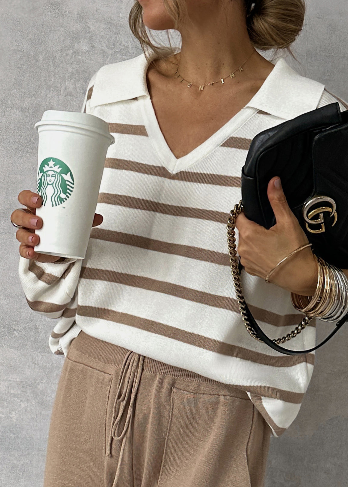 MODÉRA MODA | Bianca conjunto de punto a rayas
