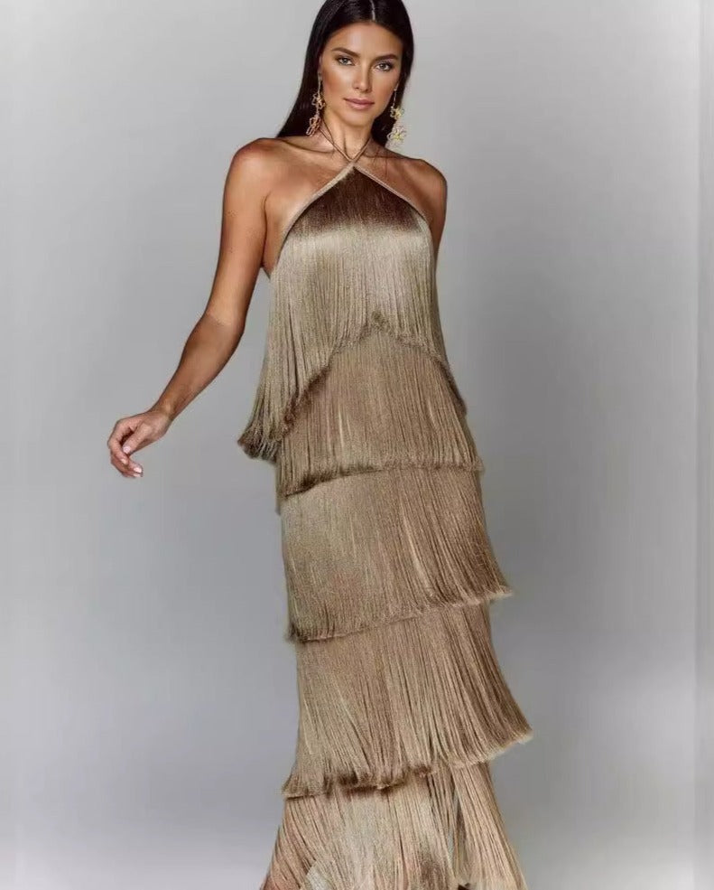 Eva | Vestido Decorado con Borlas