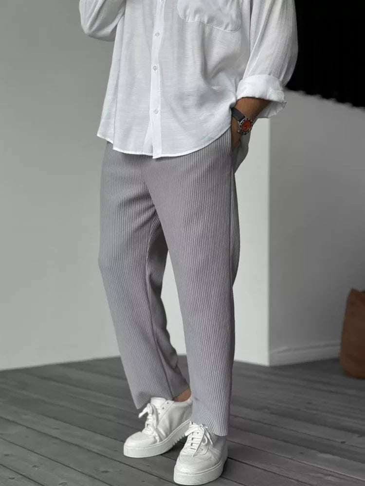 MM | Pantalón de lino ancho para hombres