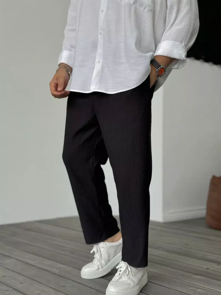 MM | Pantalón de lino ancho para hombres